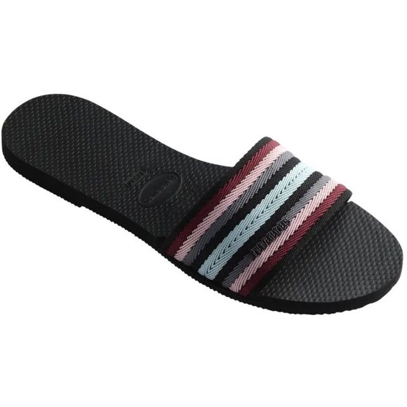Havaianas‎ Women's You Malta Mix Slide Sandal, Size 5, Black/Multi, NWT - Picture 6 of 15